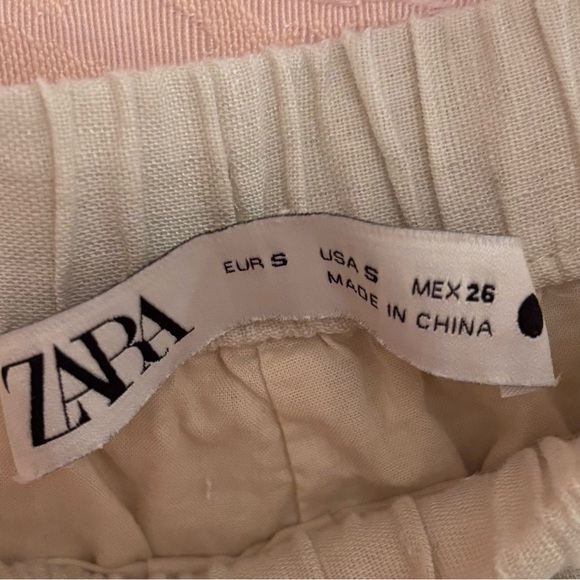 NWOT Zara Cream Wide-Leg Embroidered Cutwork Pants ZW Collection S  *Orig $109 - Picture 6 of 7